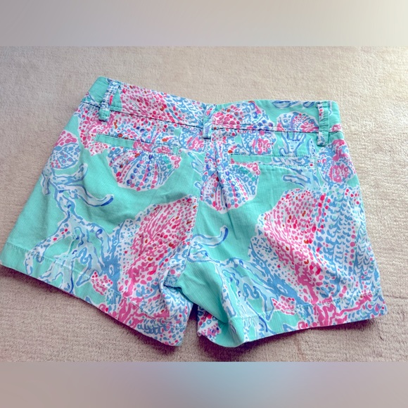 Lilly pulitzer pink green blue Callahan shorts size 0 - Picture 2 of 2